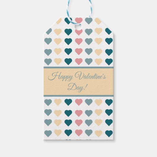 Pastel Liebende Herzen Geschenkanhänger (Vorderseite)