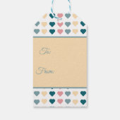 Pastel Liebende Herzen Geschenkanhänger (Rückseite)