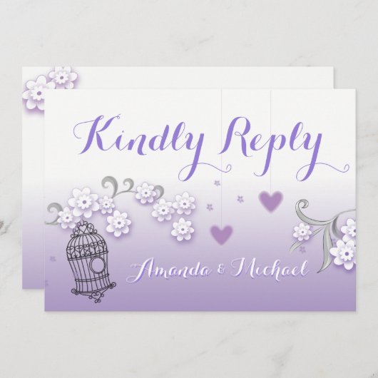 Pastel liebt Hochzeitskartons Einladung (Vorne/Hinten)