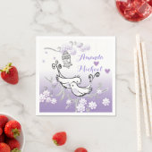 Pastel liebt Vögel Hochzeit benutzerdefinierte Ser Serviette (Beispiel)