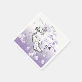 Pastel liebt Vögel Hochzeit benutzerdefinierte Ser Serviette (Ecke)