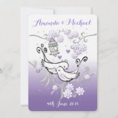 Pastel liebt Vögel personalisierte Hochzeit einlad Einladung (Vorderseite)