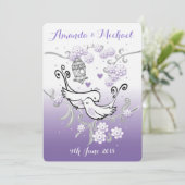 Pastel liebt Vögel personalisierte Hochzeit einlad Einladung (Stehend Vorderseite)