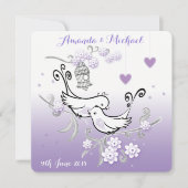 Pastel liebt Vögel personalisierte Hochzeit einlad Einladung (Vorderseite)