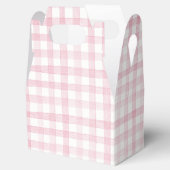 Pastel Light Baby Pink Gingham Karo Kariert Geschenkschachtel (Geöffnet)