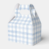 Pastel Light Blue Gingham Plaid Geschenkschachtel (Rückseite)
