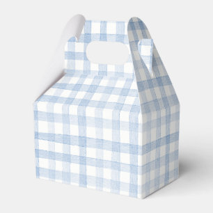Pastel Light Blue Gingham Plaid Geschenkschachtel