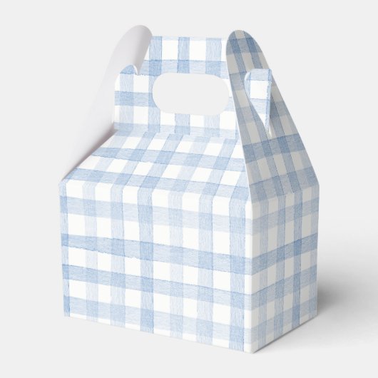Pastel Light Blue Gingham Plaid Geschenkschachtel (Vorderseite)