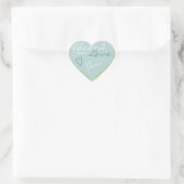 Pastel Light Blue Glitzer gebacken mit Liebe Herz Herz-Aufkleber (Tasche)