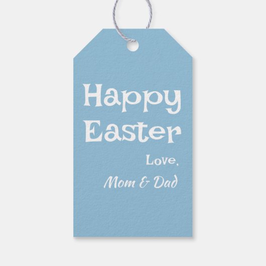 Pastel Light Blue Oaster Muster Geschenkanhänger (Rückseite)