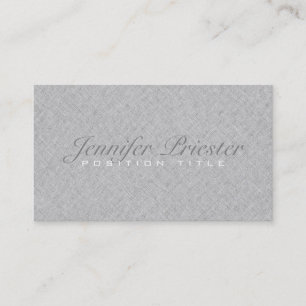 Pastel Light Gray Burlap Linnen Textur Visitenkarte