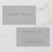Pastel Light Gray Burlap Linnen Textur Visitenkarte (Vorne/Hinten)