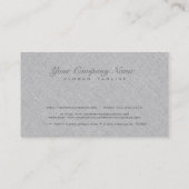 Pastel Light Gray Burlap Linnen Textur Visitenkarte (Rückseite)