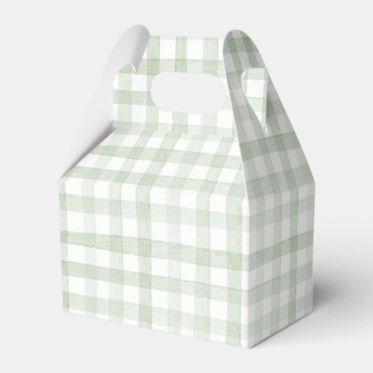Pastel Light Green Gingham Plaid Geschenkschachtel (Vorderseite)