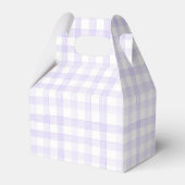 Pastel Light Lila Lilac Gingham Karo Kariert Geschenkschachtel (Rückseite)