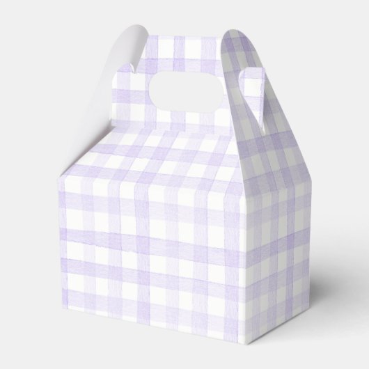 Pastel Light Lila Lilac Gingham Karo Kariert Geschenkschachtel (Vorderseite)