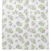 Pastel Light Lila Summer Wildblumen Duschvorhang (Vorderseite)