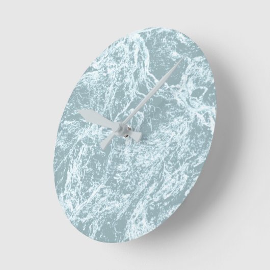 Pastel Light Turquoise Abstract Runde Wanduhr (Winkel)