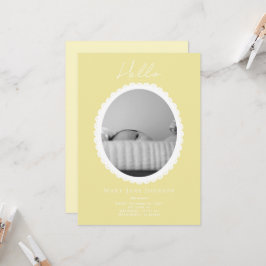 Pastel Light Yellow Baby Announctions Card Karte