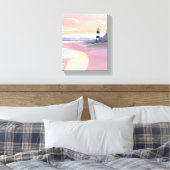 Pastel Lighthouse | Küstenstrand Wasserfarbe Leinwanddruck (Insitu (Schlafzimmer))
