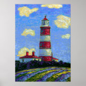 Pastel Lighthouse und Lavender Fields Canvas Print Poster (Vorne)