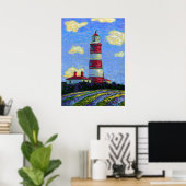 Pastel Lighthouse und Lavender Fields Canvas Print Poster (Heimbüro)