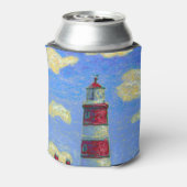 Pastel Lighthouse und Lavenderfelder Dosenkühler (Kanne Rückseite)