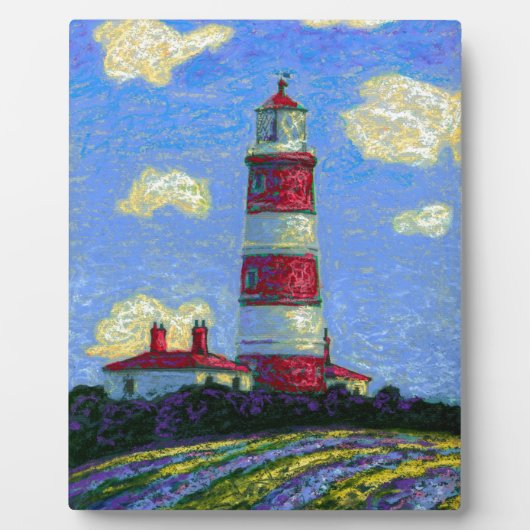 Pastel Lighthouse und Lavenderfelder Fotoplatte (Vorderseite)