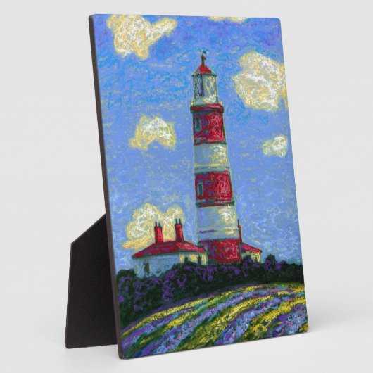 Pastel Lighthouse und Lavenderfelder Fotoplatte (Seite)