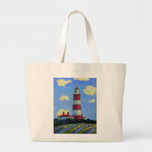Pastel Lighthouse und Lavenderfelder Jumbo Stoffbeutel (Vorne)