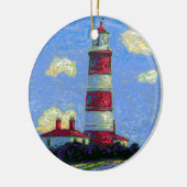 Pastel Lighthouse und Lavenderfelder Keramikornament (Links)