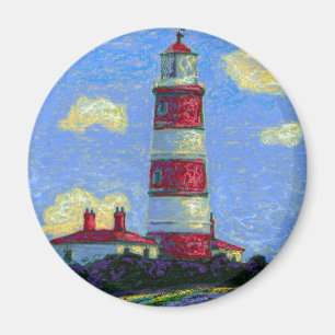 Pastel Lighthouse und Lavenderfelder Magnet