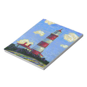 Pastel Lighthouse und Lavenderfelder Notizblock