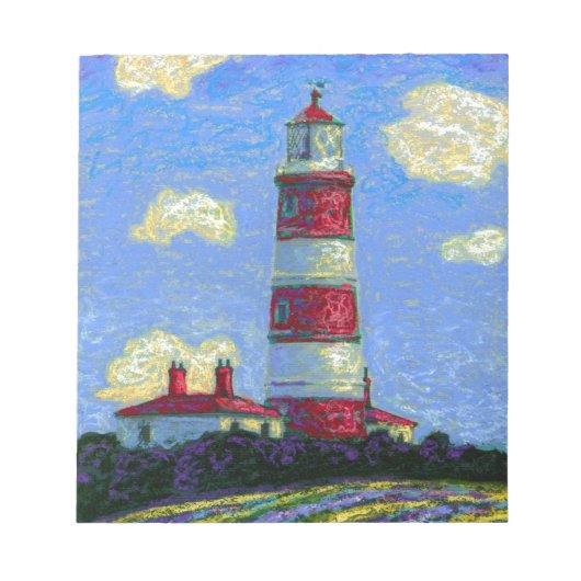 Pastel Lighthouse und Lavenderfelder Notizblock (Vorderseite)