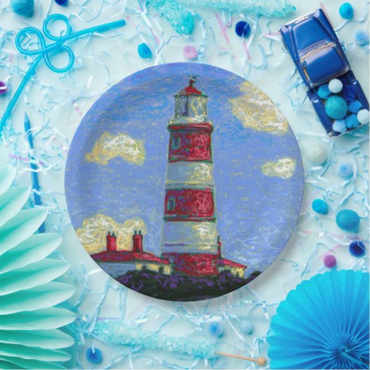 Pastel Lighthouse und Lavenderfelder Pappteller (Party)