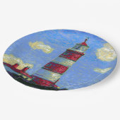 Pastel Lighthouse und Lavenderfelder Pappteller (Schrägansicht)