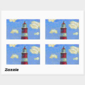 Pastel Lighthouse und Lavenderfelder Rechteckiger Aufkleber (Blatt)