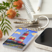 Pastel Lighthouse und Lavenderfelder Schlüsselanhänger (Vorderseite rechts)