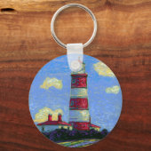 Pastel Lighthouse und Lavenderfelder Schlüsselanhänger (Vorderseite)