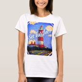 Pastel Lighthouse und Lavenderfelder T-Shirt (Vorderseite)