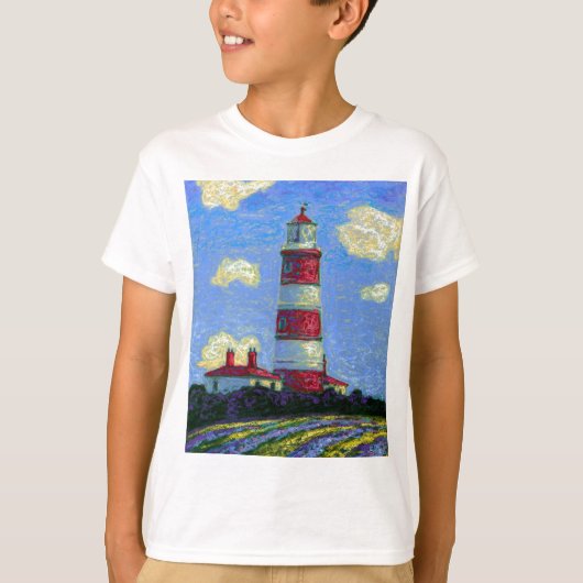 Pastel Lighthouse und Lavenderfelder T-Shirt (Vorderseite)
