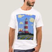 Pastel Lighthouse und Lavenderfelder T-Shirt (Vorderseite)