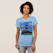 Pastel Lighthouse und Lavenderfelder T-Shirt (Vorne ganz)