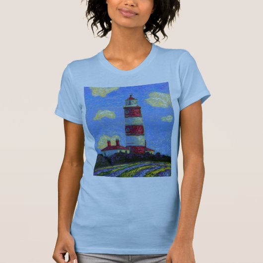 Pastel Lighthouse und Lavenderfelder T-Shirt (Vorderseite)