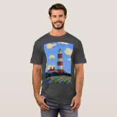Pastel Lighthouse und Lavenderfelder T-Shirt (Vorne ganz)