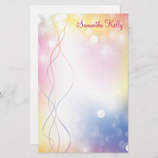 Pastel Lights Stationery Briefpapier (Vorne/Hinten)
