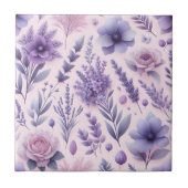 Pastel Lila ästhetische Lavender Blume Fliese (Vorderseite)
