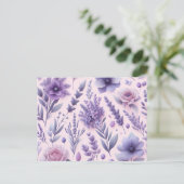 Pastel Lila ästhetische Lavender Blume Postkarte (Stehend Vorderseite)