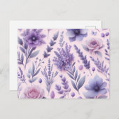 Pastel Lila ästhetische Lavender Blume Postkarte (Vorne/Hinten)
