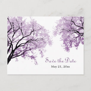 Pastel Lila Bäume - Save the Date Postkarte